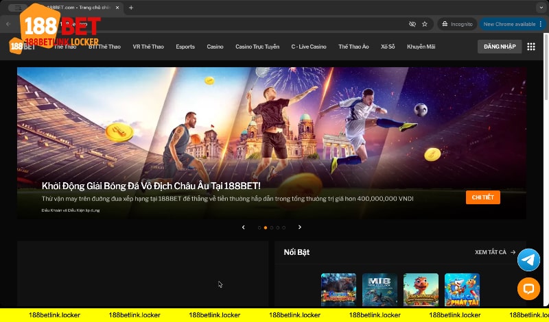 Banner trang chủ 188bet link